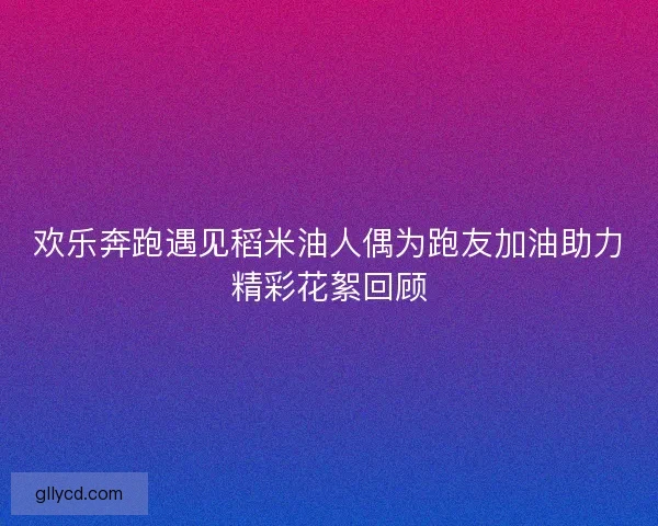欢乐奔跑遇见稻米油人偶为跑友加油助力精彩花絮回顾